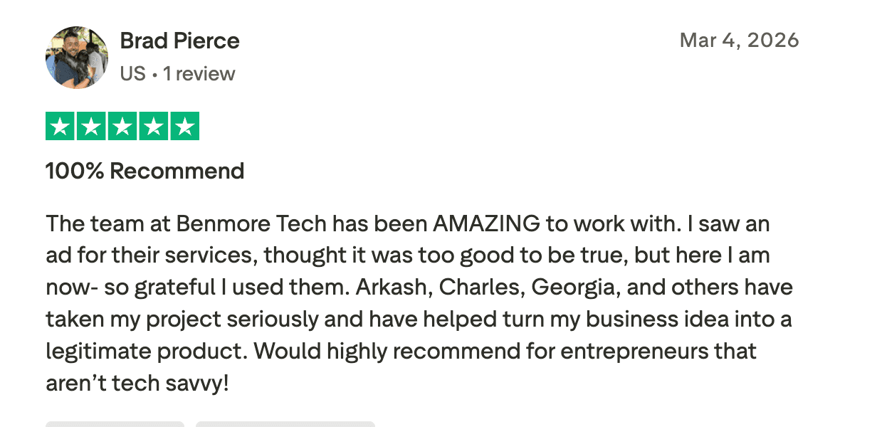 Trustpilot review from Brad Pierce