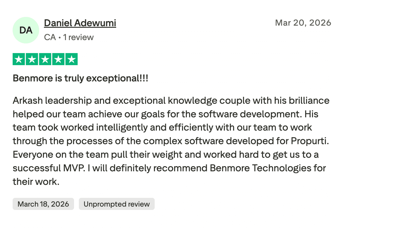 Trustpilot review from Daniel Adewumi